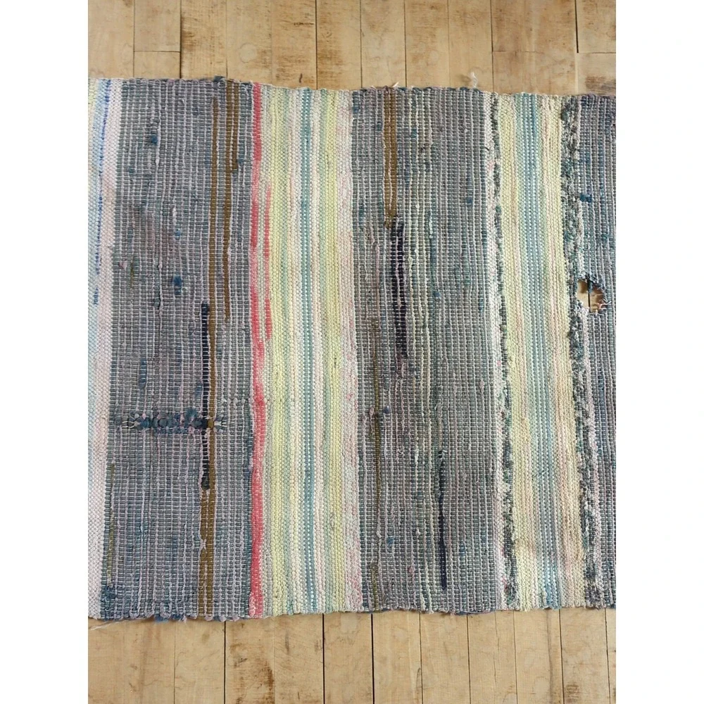 Antique Imported Swedish Hand Made‎ Rag Rug Runner (25.75